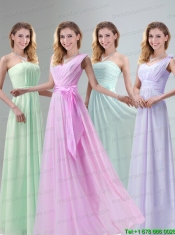 Most Beautiful Chiffon Light Pink Empire Prom Dress with Ruching