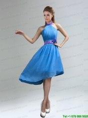 New Fashion High Neck Asymmetrical Multi-color Prom Dress