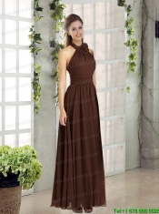 New Style Ruching Halter Empire Prom Dress for 2015