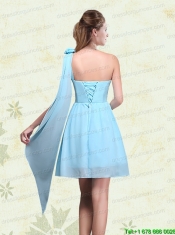 One Shoulder A Line Ruching Prom Dresses for 2015