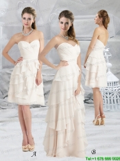 Perfect Empire Ruffles Sweetheart White Prom Dress for 2015