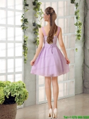 Perfect Prom Dress Ruching with Hand Made Flower in Lilac