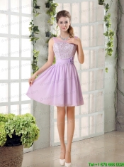 Perfect Prom Dress Ruching with Hand Made Flower in Lilac