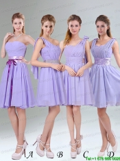 Perfect Straps Lavender Ruched Mini Length Junior Dress with Waistband