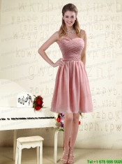 Romantic Sweetheart Empire Chiffon Christmas Party Dresses with Ruching