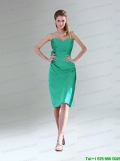 Ruching and Paillette Champagne Prom Dress with Sweetheart