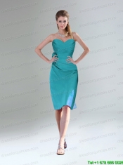 Ruching and Paillette Champagne Prom Dress with Sweetheart