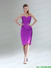 Ruching and Paillette Champagne Prom Dress with Sweetheart