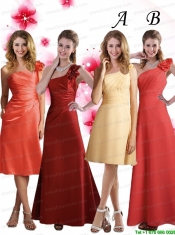 Ruching One Shoulder Empire Hand Made Flowers 2015 Christmas Party Dress