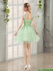 Ruching Organza A Line Straps Prom Dress with Lace Up