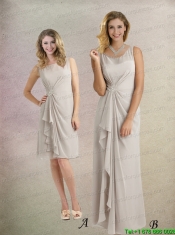 Scoop Column Prom Dresses with Appliques and Ruching