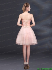 Strapless A Line Hand Made Flowers Christmas Party Dress for 2015