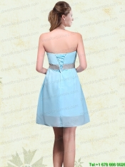 Strapless A Line Ruching Sequins Chiffon Junior Dresses