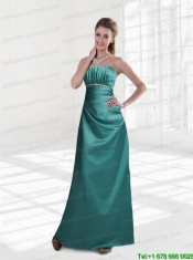 Strapless Column 2015 Prom Dress Beading and Ruching