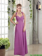 Straps Ruching 2015 New Style Prom Dress with Floor Length