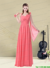 Stunning Asymmetrical Column Ruched Prom Dress