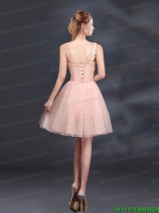 Sweet One Shoulder A Line Appliques 2015 Prom Dress