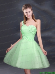 Sweet One Shoulder A Line Appliques 2015 Prom Dress
