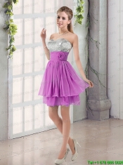 Sweetheart A Line Junior Dress with Sequins and Handle Made Flowers