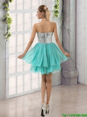 Sweetheart A Line Junior Dress with Sequins and Handle Made Flowers