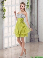 Sweetheart A Line Junior Dress with Sequins and Handle Made Flowers