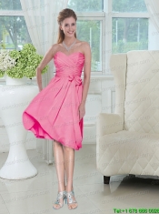 Sweetheart Ruched Chiffon Prom Dress with Bowknot