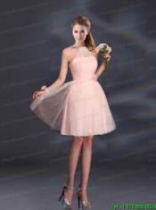 Tulle Appliques Mini Length 2015 Junior Dresses with Halter