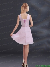 V Neck Beading 2015 Prom Dress with Ruching
