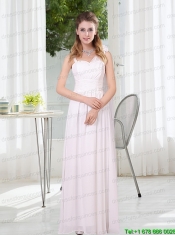 White Ruching Empire Bridesmaid Dresses for 2015