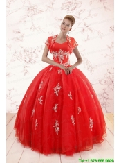 2015 Ball Gown Sweetheart Appliques Quinceanera Dresses