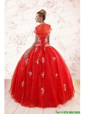 2015 Ball Gown Sweetheart Appliques Quinceanera Dresses