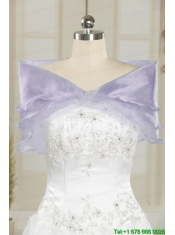 2015 Brand New Strapless Lavender Quinceanera Dresses with Appliques