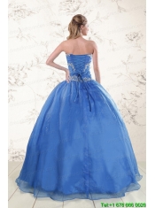 2015 Cheap Appliques Quinceanera Dresses in Royal Blue