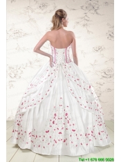 2015 Cheap Strapless Quinceanera Dresses with Appliques