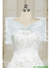 2015 Discount Straps Quinceanera Dresses with Appliques and Beading