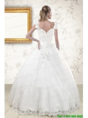 2015 Discount Straps Quinceanera Dresses with Appliques and Beading