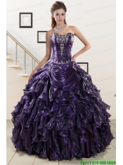 2015 Exquisite Sweetheart Purple Quinceanera Dresses with Appliques