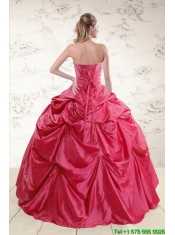 2015 Fast Delivery Appliques Quinceanera Dresses in Hot Pink