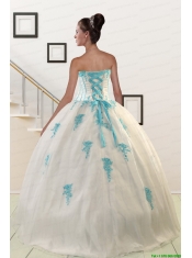 2015 Fast Delivery Appliques Quinceanera Dresses in Champagne