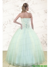2015 Light Blue Fast Delivery Quinceanera Dresses with Beading