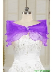 2015 Luxurious Beading and Ruffles Quinceanera Dresses in Purple