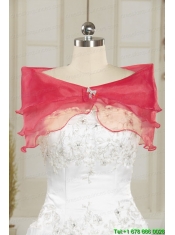 2015 Pretty Sweetheart Hot Pink Quinceanera Dresses with Beading