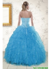 2015 Remarkable Beading Quinceanera Dresses in Baby Blue