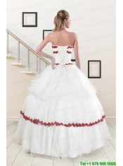 2015 Sweetheart Ball Gown Quinceanera Dresses with Appliques