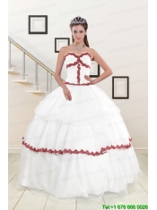 2015 Sweetheart Ball Gown Quinceanera Dresses with Appliques