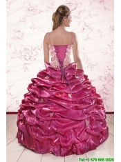 2015 Unique Appliques Quinceanera Dresses with Spaghetti Straps