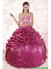 2015 Unique Appliques Quinceanera Dresses with Spaghetti Straps