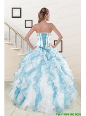 Appliques and Ruffles 2015 Quinceanera Dresses in Multi Color