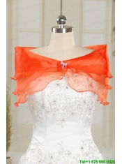 Beautiful Strapless Appliques Sweet 16 Dresses in Orange Red