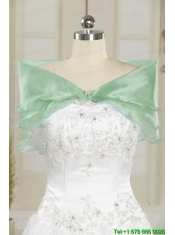 Cheap Turquoise Quinceanera Dresses with Appliques and Pick Ups